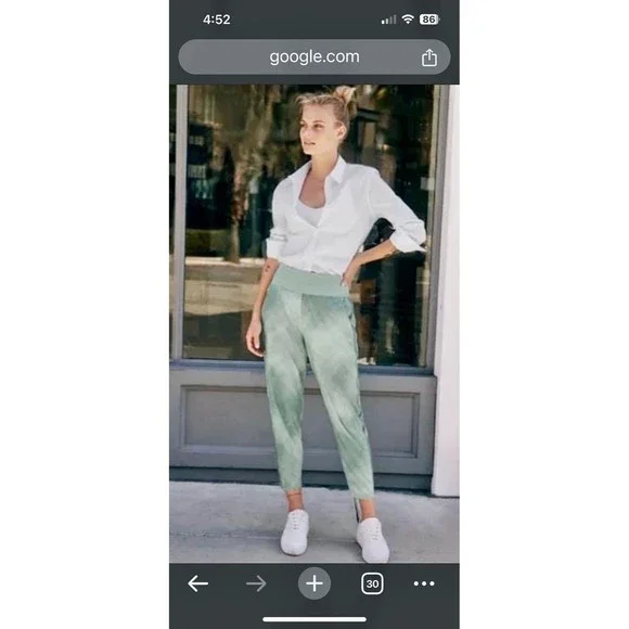 Athleta nolita slim tapered printed cropped pants size 2 seafoam green - Picture 6 of 13